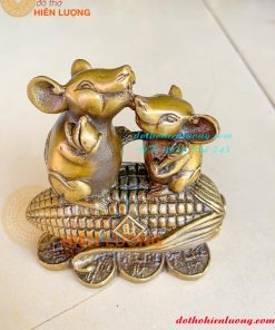 Đôi tượng chuột phong thủy bằng đồng