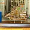 Quà tặng sinh nhật Mô hình thuyền buồm mạ vàng 24K