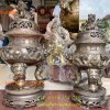 Đỉnh đồng rồng nổi song long chầu nguyệt