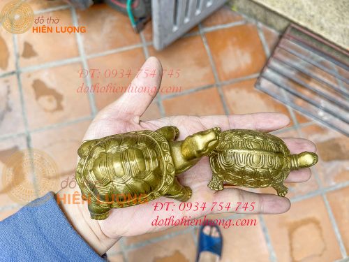 Tượng rùa mini bằng đồng phong thủy