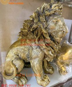 Tượng sư tử bằng đồng trang trí