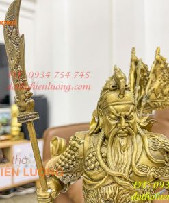 Tượng quan công 5 cờ bằng đồng