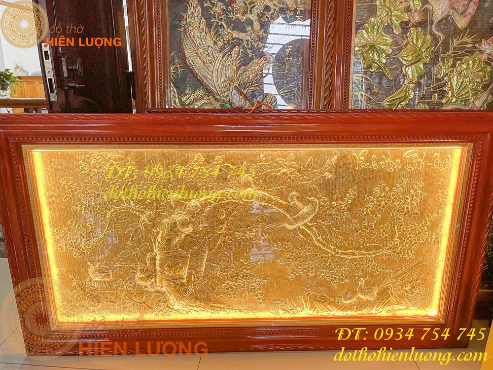 Tranh Vinh Hoa Phú Quý Dát Vàng Dài 170cm