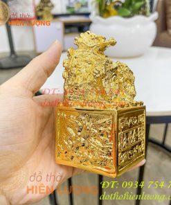 Ấn rồng mạ vàng cao 12cm