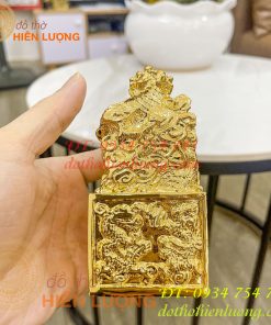 Ấn rồng mạ vàng cao 12cm