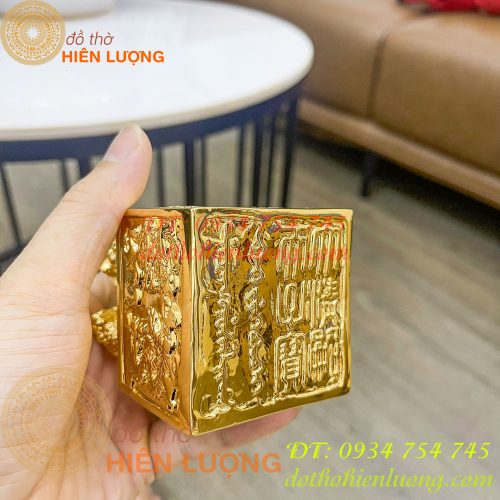 Ấn rồng mạ vàng cao 12cm