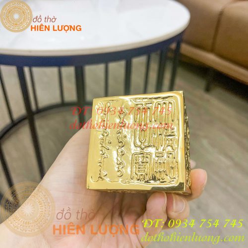 Ấn rồng mạ vàng cao 12cm