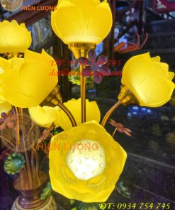 Đèn led hoa sen cao 80cm 5 bông thờ phật