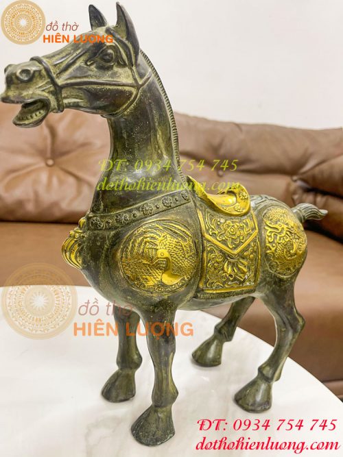 Đôi ngựa thờ cúng bằng đồng cao 30cm