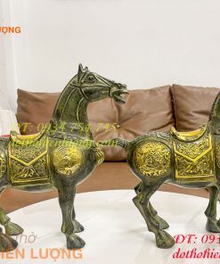 Đôi ngựa thờ cúng bằng đồng cao 30cm