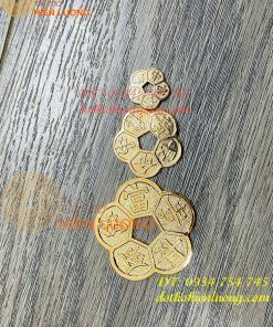 Đồng tiền hoa mai mạ vàng 24K