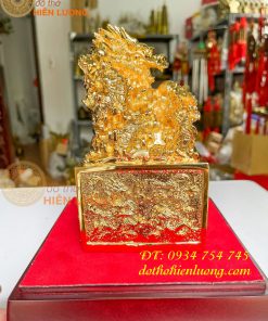 Ấn rồng mạ vàng 24K cao 18cm