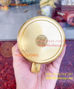 Cốc nước có nắp chữ Phúc bằng đồng