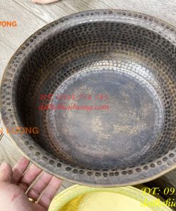 Chậu đồng gò tay đường kính 40cm ngâm chân Spa