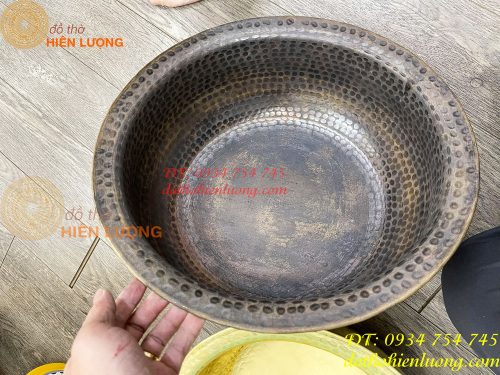 Chậu đồng gò tay đường kính 40cm ngâm chân Spa