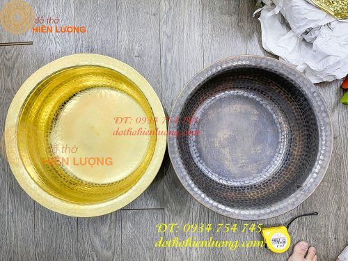 Chậu đồng gò tay đường kính 40cm ngâm chân Spa