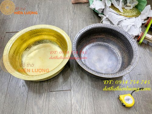 Chậu đồng gò tay đường kính 40cm ngâm chân Spa