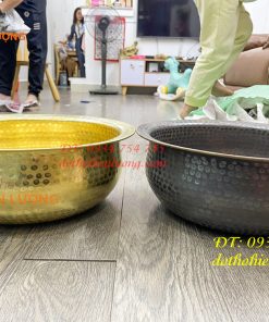 Chậu đồng gò tay đường kính 40cm ngâm chân Spa