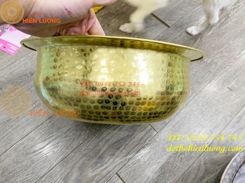 Chậu đồng gò tay đường kính 40cm ngâm chân Spa