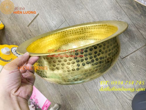 Chậu đồng gò tay đường kính 40cm ngâm chân Spa