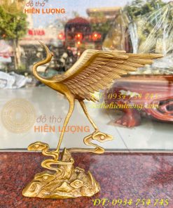 Đôi hạc quy tiên bằng đồng phong thủy