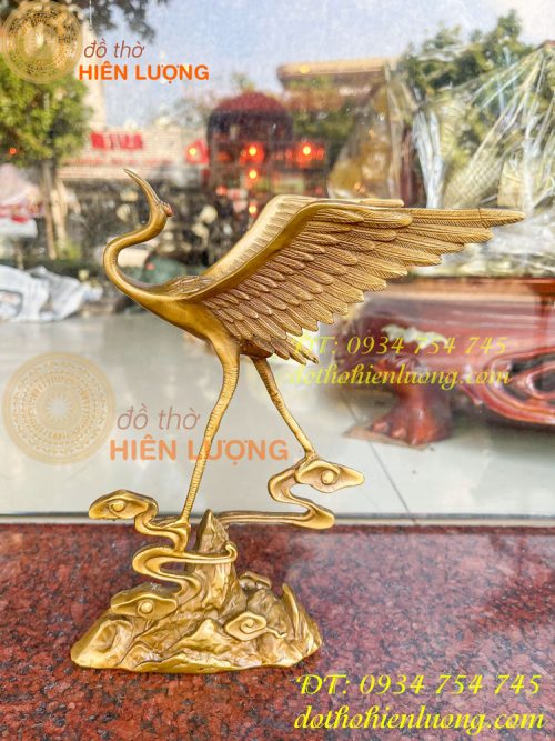 Đôi hạc quy tiên bằng đồng phong thủy