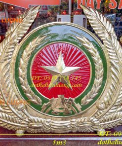 Logo huy hiệu công an bằng đồng gò tay