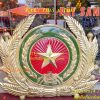 Logo huy hiệu công an bằng đồng gò tay