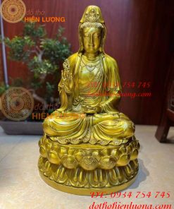 Tượng quan âm phật bà cao 48cm bằng đồng