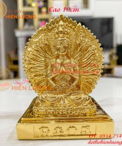 Tượng phật thiên thủ thiên nhãn mạ vàng cao 10cm