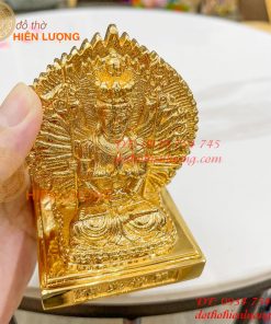 Tượng phật thiên thủ thiên nhãn mạ vàng cao 10cm