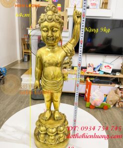 Tượng phật thích ca đản sanh bằng đồng cao 64cm