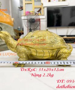 Tượng rùa bằng đồng dài 30cm phong thủy