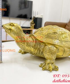 Tượng rùa bằng đồng dài 30cm phong thủy