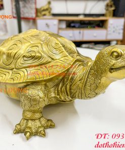 Tượng rùa bằng đồng dài 30cm phong thủy