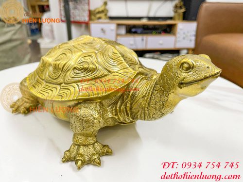 Tượng rùa bằng đồng dài 30cm phong thủy