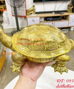 Tượng rùa bằng đồng dài 30cm phong thủy