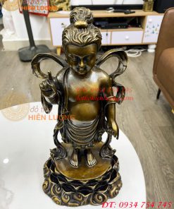 Tượng phật đản sanh bằng đồng cao 40cm