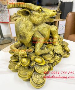 Tượng trâu bệ tiền bằng đồng phong thủy cỡ đại
