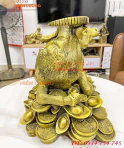 Tượng trâu bệ tiền bằng đồng phong thủy cỡ đại