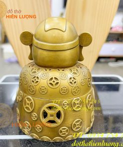 Lư xông trầm ông thần tài bằng đồng phong thủy