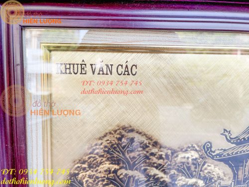 Tranh khuê văn các bằng đồng mài xước