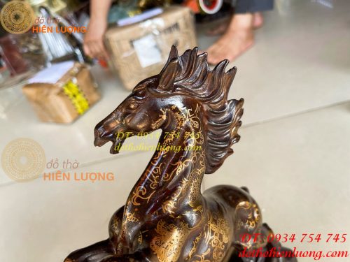 Đôi ngựa hí bằng đồng phong thủy cao 30cm