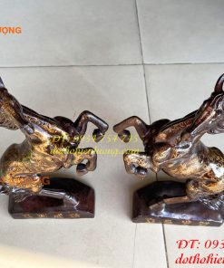 Đôi ngựa hí bằng đồng phong thủy cao 30cm