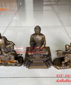 Bộ tượng hoa nghiêm tam thánh bằng đồng