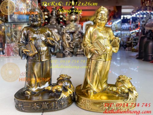 Tượng ông quản gia bằng đồng cao 26cm