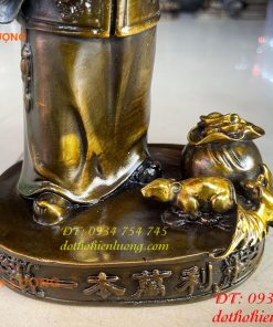 Tượng ông quản gia bằng đồng cao 26cm