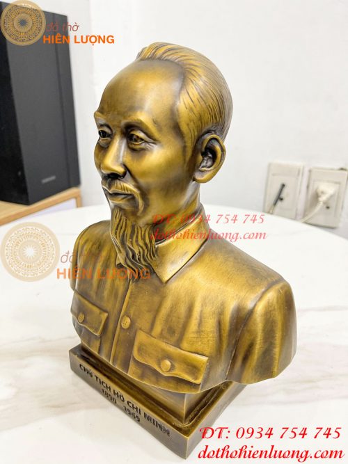 Tượng bán thân bác hồ cao 23cm bằng đồng