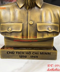 Tượng chân dung bác hồ cao 23cm bằng đồng