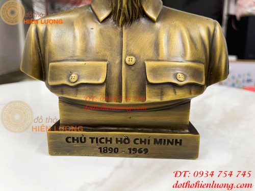 Tượng chân dung bác hồ cao 23cm bằng đồng